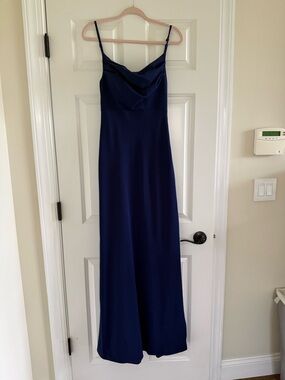 Revelry Navy Cowl Neck Maxi Slip Dress
